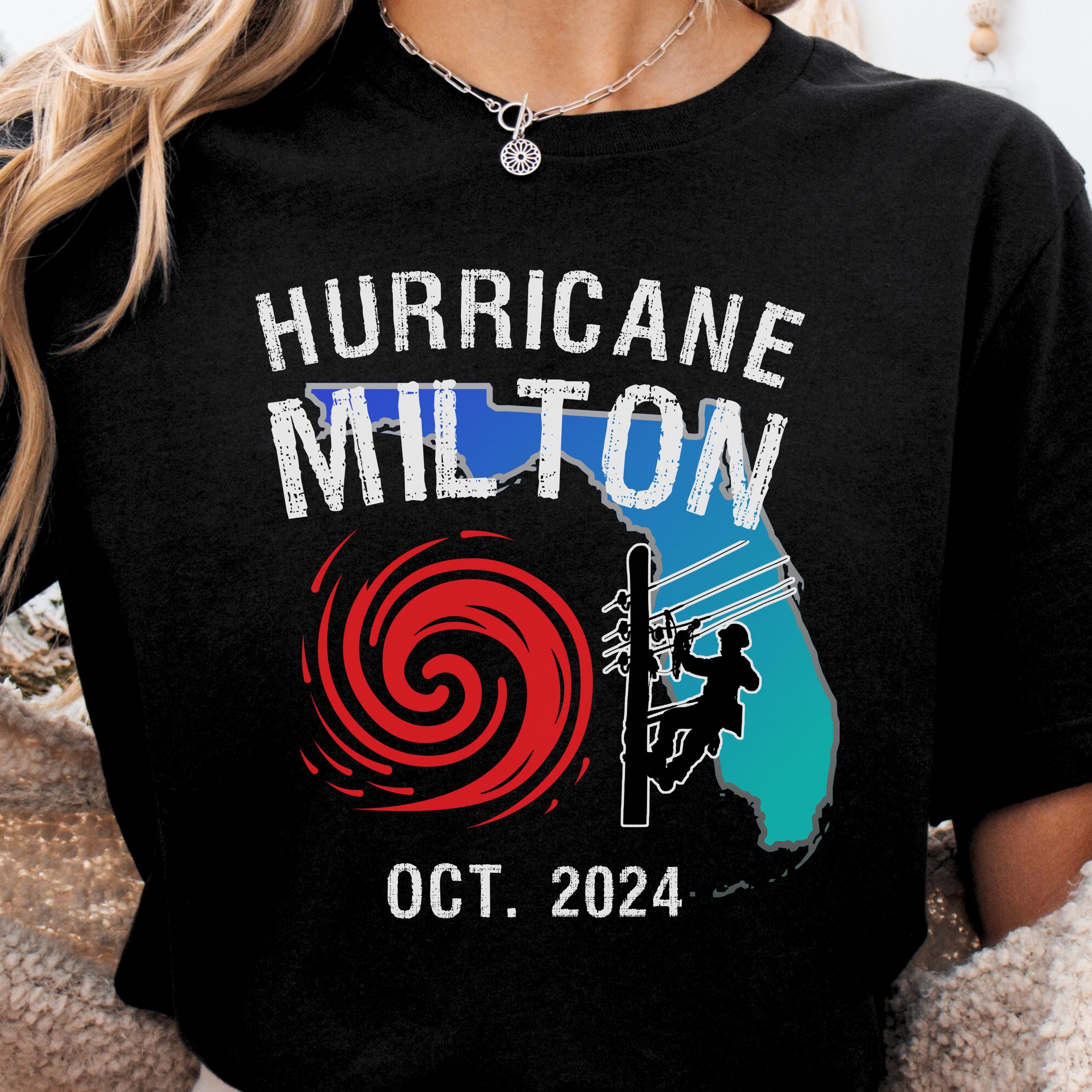 Hurricane Milton Lineman Storm T-Shirt Western NC Hurricane Tee Hurricane Helene 2024 Power Lineman Shirt American Lineman Journeyman