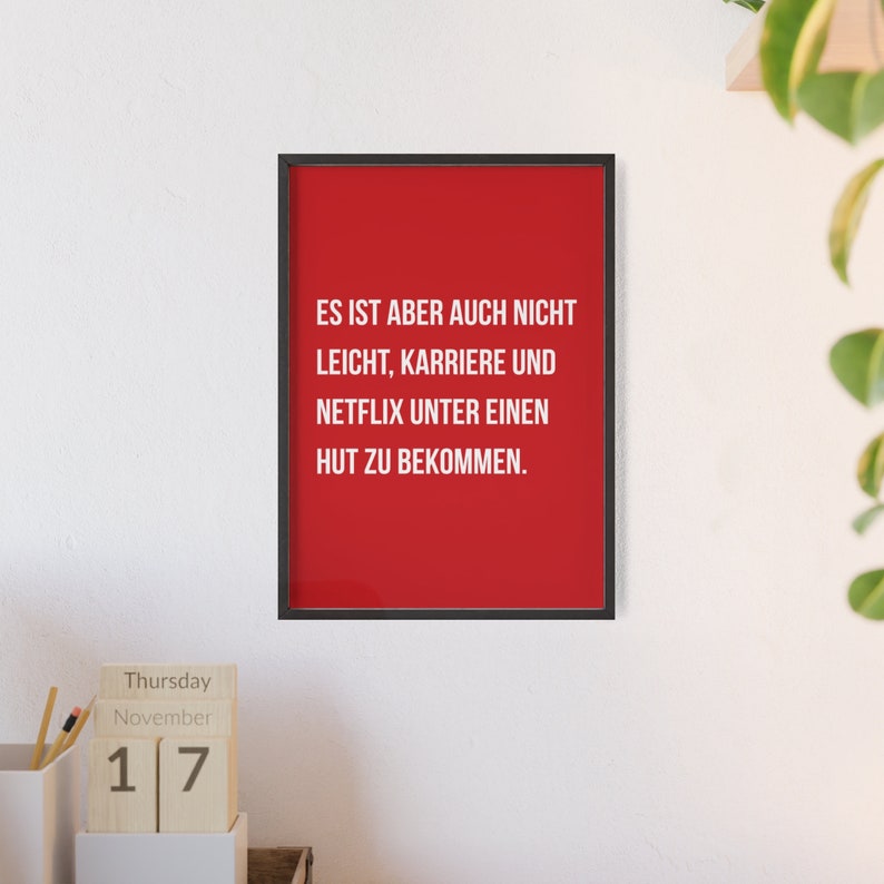 Netflix Office & Home Office ingelijste posterbord grappige kantoormuurkunst, print, decoratie, kunst, team, muurkunst, wanddecoratie, zakelijk afbeelding 1