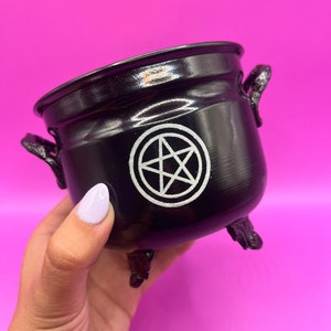 Pentacle Metal Cauldron | Witch Cauldron | Incense Burner | Charcoal Burner | Witch Essential | Witch Gift | Altar Tool | 4.5&quot;D x 4&quot;H