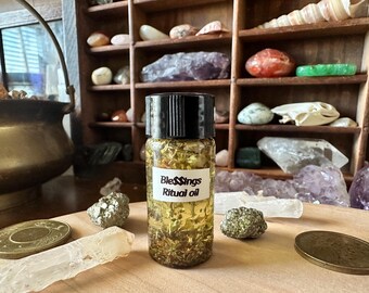 BLESSINGS ritual oil mix - candle dressing abundance love happiness protection peace meditation home spell prayer aromatherapy cash
