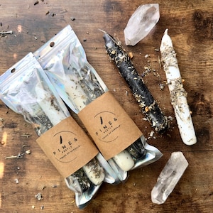 NEW & FULL MOON dressed ritual candles set - manifest release let go herbal magic magick witchcraft pagan Wiccan spell magical candle love