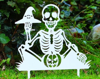 Skeleton Halloween Decoration, Skeleton Stake, Metal Halloween Decoration, Outdoor Metal Halloween Decoration, Halloween Outdoor Stake