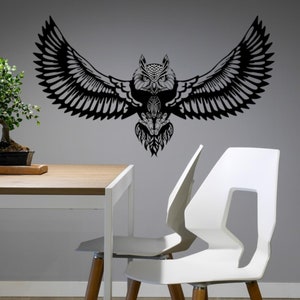 Arte da parete in metallo con gufo, decorazione per la casa, decorazione gufo, gufo in metallo, decorazione da parete, decorazione per la casa, decorazione per ufficio, regalo per l'amante del gufo, arte da parete con animali, decorazione per animali
