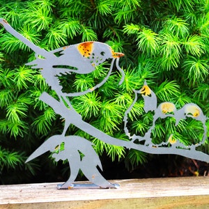 Rusty Robin Family, Rusty Metal Bird, Rusty Metal Birds, Metal Art, Rusty Robin, Garden Ornament