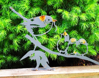 Rusty Robin Family, Rusty Metal Bird, Rusty Metal Birds, Metal Art, Rusty Robin, Garden Ornament