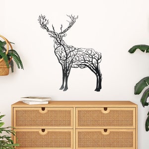 Deer Metal Wall Art, Stag Decor, Modern Wall Art, Detailed Laser Cut Metal, Garden Ornament, Home Decor, Living Room Decoration