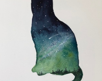 Magical Sky - 5” x 7” original watercolour painting on paper