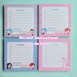 Bloc de notas arcano - Linda lista de tareas motivacionales Jinx y Silco Caitvi Vi bloc-note