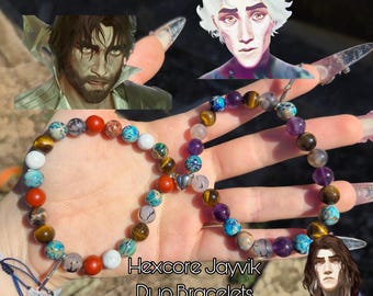 Bracelet Arcane Jayvik - Charms inspirés de Jayce Viktor avec cristaux naturels Hexcore