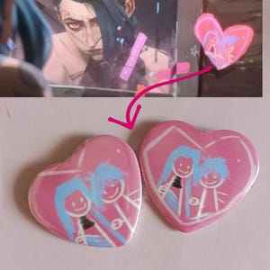Arcanes de Jinx et Isha - Diseño de Isha Mignon botón de épingle en forma de corazón