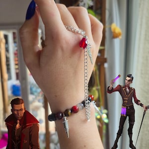 Arcane Silco Hanchain - Inspired Jewelry charms with natural cristals (Hand chain)