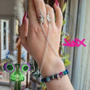 Arcane Jinx Hanchain - Inspired Jewelry charms with natural cristals (Hand chain)