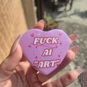 Pin de insignia: Joder AI Art lindo rosa