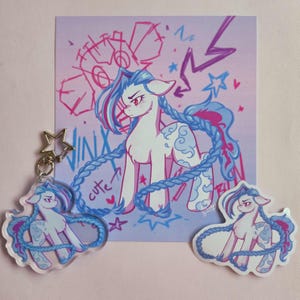 Impresión y calcomanía de Jinx Arcane Jinx de My Little Pony: lindo fan art