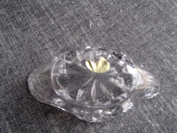 Vintage Clear Glass Swan Trinket Jewelry Dish Box - image 6