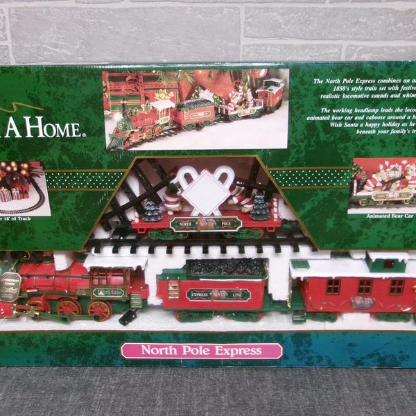 1999 Trim A Home North Pole Express Christmas Train Set Tested Works