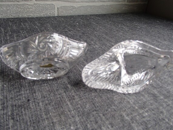 Vintage Clear Glass Swan Trinket Jewelry Dish Box - image 4
