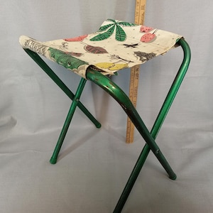 VTG Metal and Vinyl Fold Up Camping Fishing Stool Seat