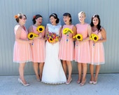 Tulle bridesmaids dress vintage style polka dot bridesmaid dress 50s style tulle dress