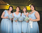 Bridesmaids dresses polka dot tulle vintage style bridesmaid dress 50s retro style dress uk blue ivory