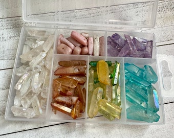 diy beads, crystal beads, assorted bead kit, rainbow crystal beads, jewelry making kit, friendship bead kit