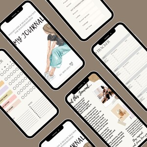 Puede incluir: Un diario digital imprimible con una ilustración de acuarela de una mujer en la portada. El diario se titula "Mi Diario" y está diseñado para la pérdida de peso y el seguimiento de la salud para personas con hipotiroidismo. El diario incluye secciones para hacer un seguimiento de los alimentos, la ingesta de agua, el ejercicio y las notas.
