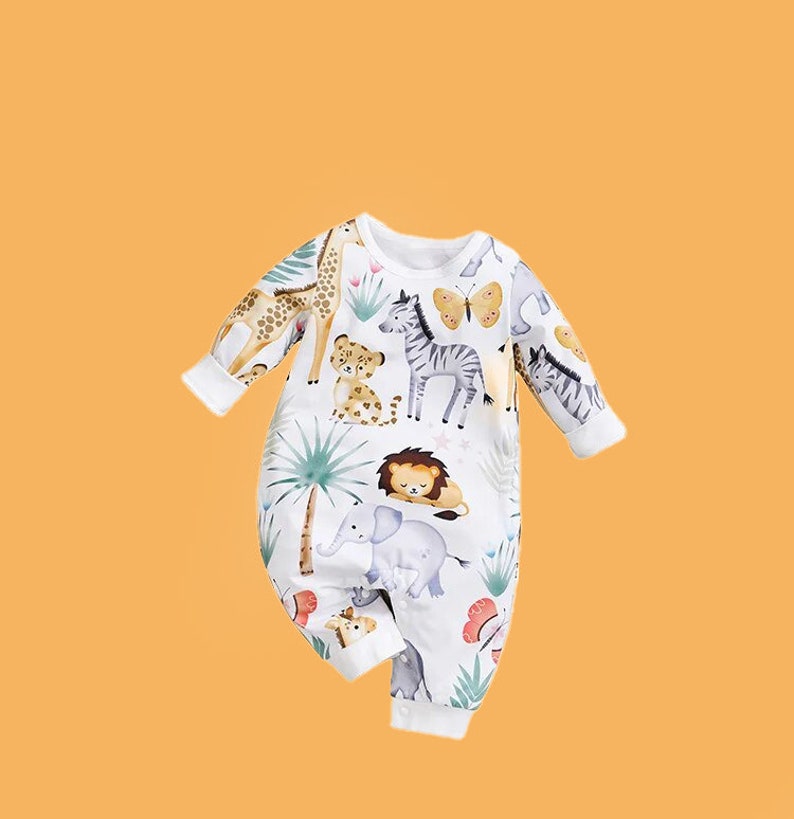 Babyoveralls Kinderkleding met dieren Unisex Kinderkleding Heldere print voor kinderen Superzacht materiaal voor peuters Overalls afbeelding 9