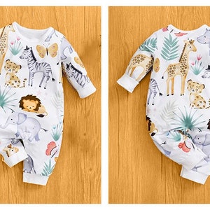 Babyoveralls Kinderkleding met dieren Unisex Kinderkleding Heldere print voor kinderen Superzacht materiaal voor peuters Overalls afbeelding 7