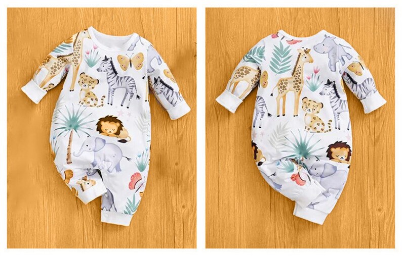 Babyoveralls Kinderkleding met dieren Unisex Kinderkleding Heldere print voor kinderen Superzacht materiaal voor peuters Overalls afbeelding 7