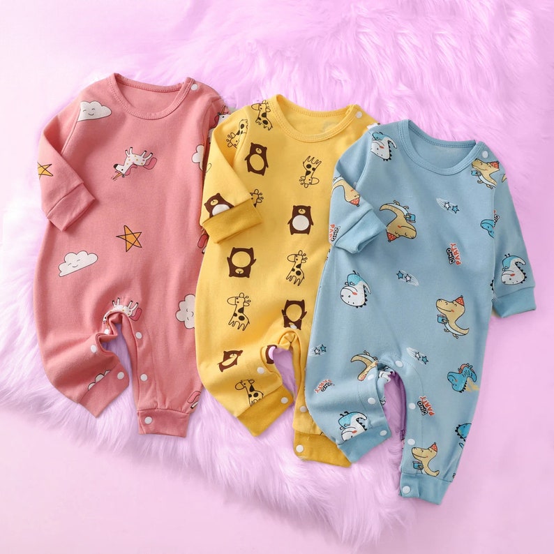 Adorable body animal pour enfants Vêtements uniques pour enfants. Tenue mignonne pour tout-petits FunToddlerFashion Body coloré pour enfants Body en coton image 1