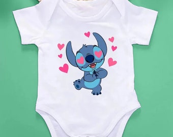 Kinderbodysuit Wit rompertje met patroon Leuk ontwerp voor kinderen Kinderbodysuit Rompertje met hartjes Stay wild Baby Baby Nieuwe baby