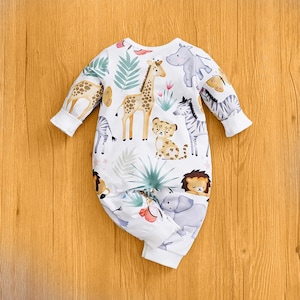 Babyoveralls Kinderkleding met dieren Unisex Kinderkleding Heldere print voor kinderen Superzacht materiaal voor peuters Overalls afbeelding 8