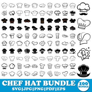 Chef Hat SVG, Chef Svg, Chef Hat Clipart, Kitchen Chef Svg, Cook Hat, Chef Hat, chef Hat Svg, Chef Cap, Cooking Print, Chef Hat Silhouette