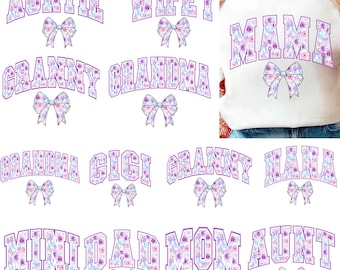 Purple Flower Mother Day Png, Flower Mama Png, Purple Color Nana Wifey Mama Dad Papa Grandma Grandpa Nini Png, Father Day Png, Papa Png, Png
