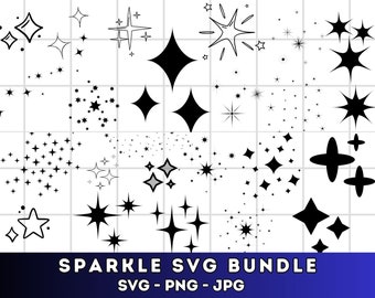 SPARKLE SVG, étoiles SPARKLE Svg, fichiers Svg Sparkle coupe pour Cricut, fichiers coupe Sparkle, Sparkle Clipart