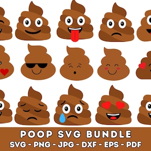 oop Emoji Svg, Poop Emoji Svg Bundle, Poop Clipart, Layered Poop Emoji Svg, Cute Poop Emoji Svg, Poop Emoji Cut File, Kawaii Poop Emoji Svg