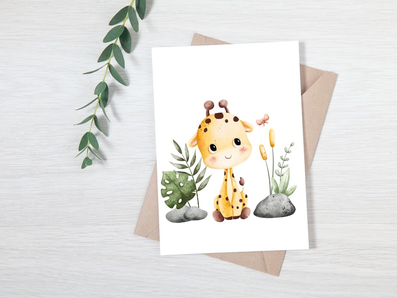 Clipart aquarelle animaux de safari animaux de safari svg animaux de safari png baby shower svg animaux mignons png animaux de safari contour svg image 8