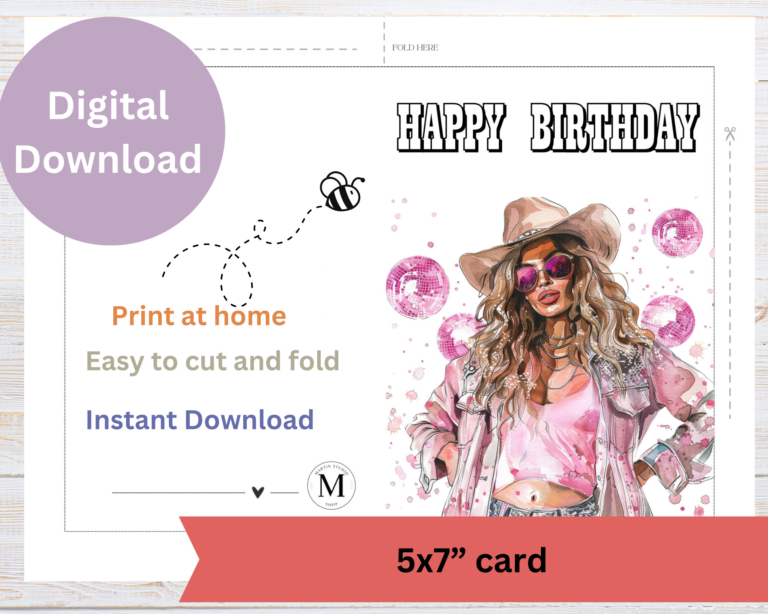 PRINTABLE Beyonce Inspired Birthday Card - Instant Digital Download ...
