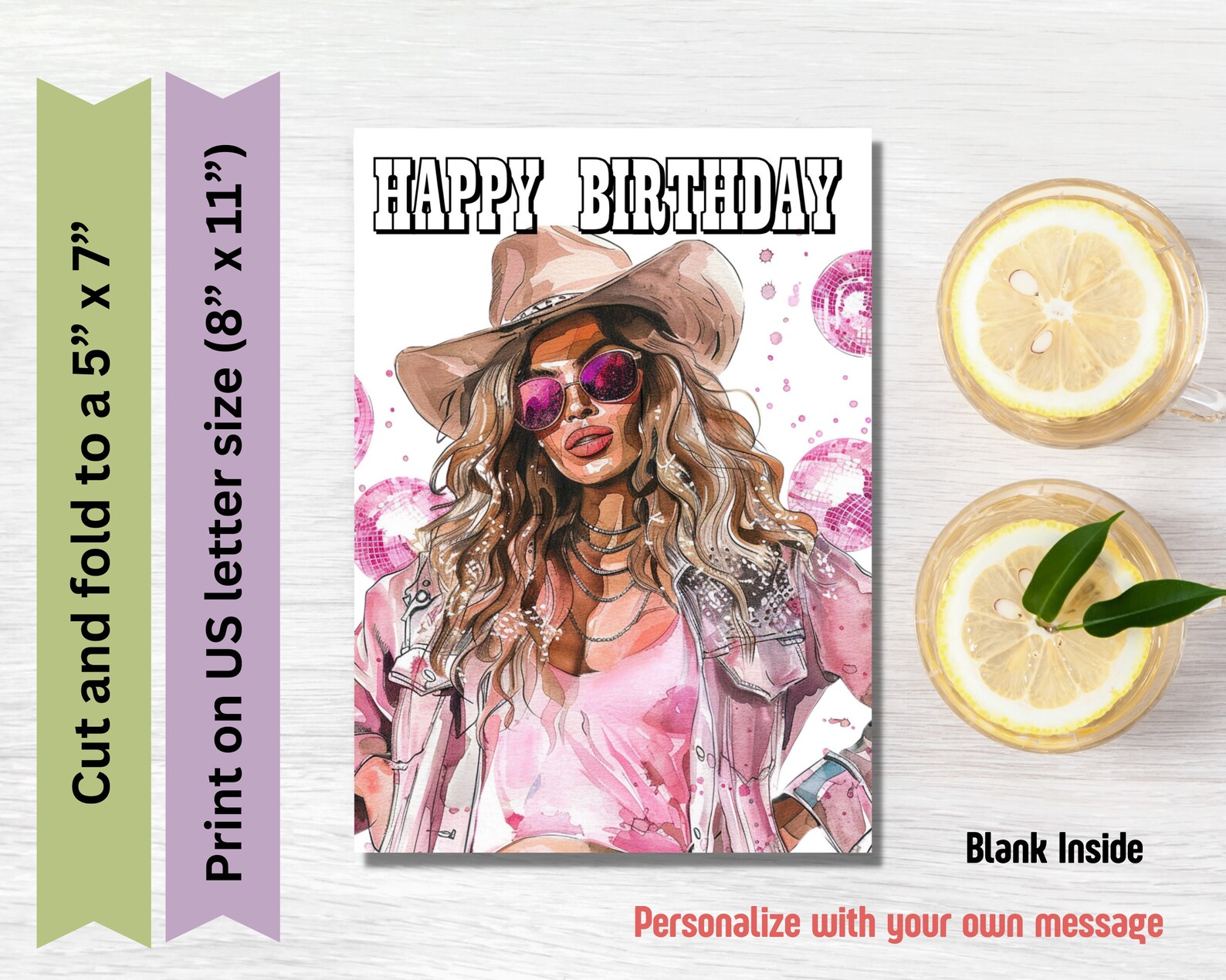 PRINTABLE Beyonce Inspired Birthday Card - Instant Digital Download ...