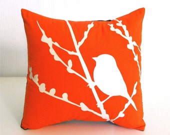 Orange Bird Pillow Etsy