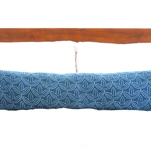 Faded Blue Sashiko Stitch Pattern Long Lumbar Zipper Pillow image 6