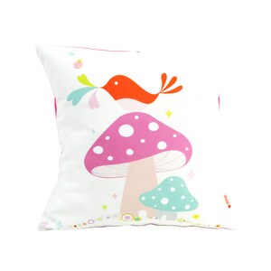 Limited Edition Birdie on a Mushroom 13 Inches Square Pillow image 3