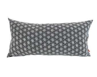 Cuscino tradizionale Asanoha Stars Sevenberry in cotone giapponese con cerniera lombare e lino