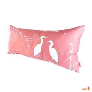 Rose Pink Egret Lovers in the Swamp Rectangle Pillow image 2