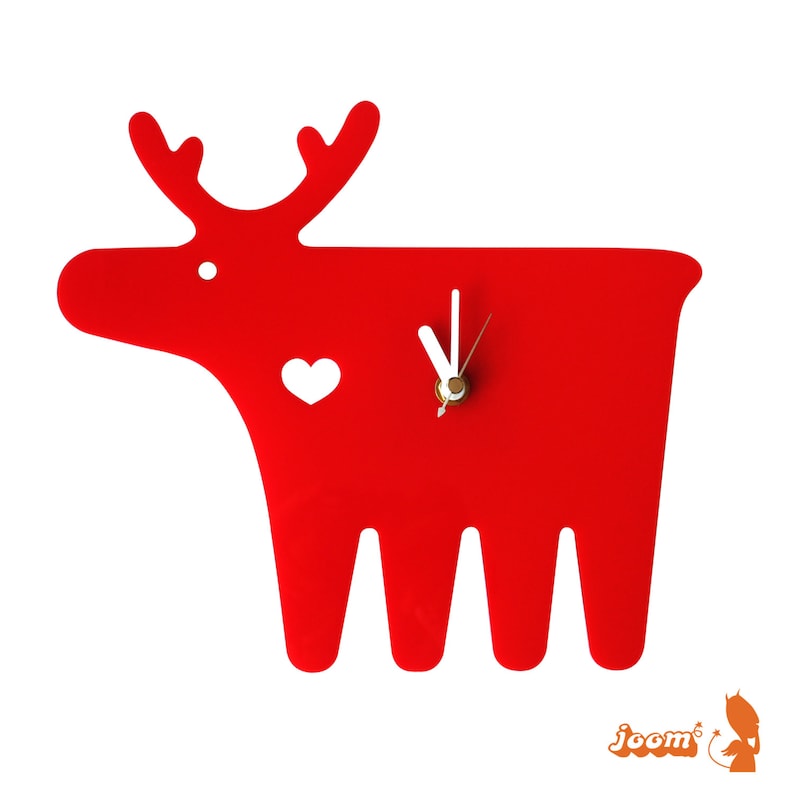 Red Moose Wall Hanging Clock image 1