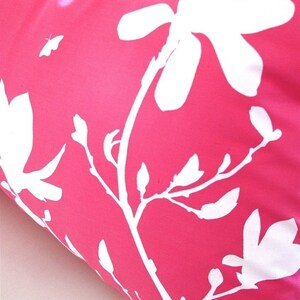 Limited Time Sale Hot Pink Magnolia and Butterflies Rectangle Pillow image 4