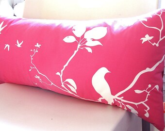 Hot Pink Flying By Rectangle Pillow