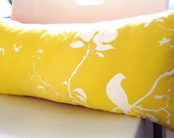 Yellow Flying By Rectangle Pillow