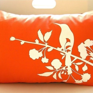 Limited Time Sale Orange Blooming Blossom Rectangle Pillow image 3