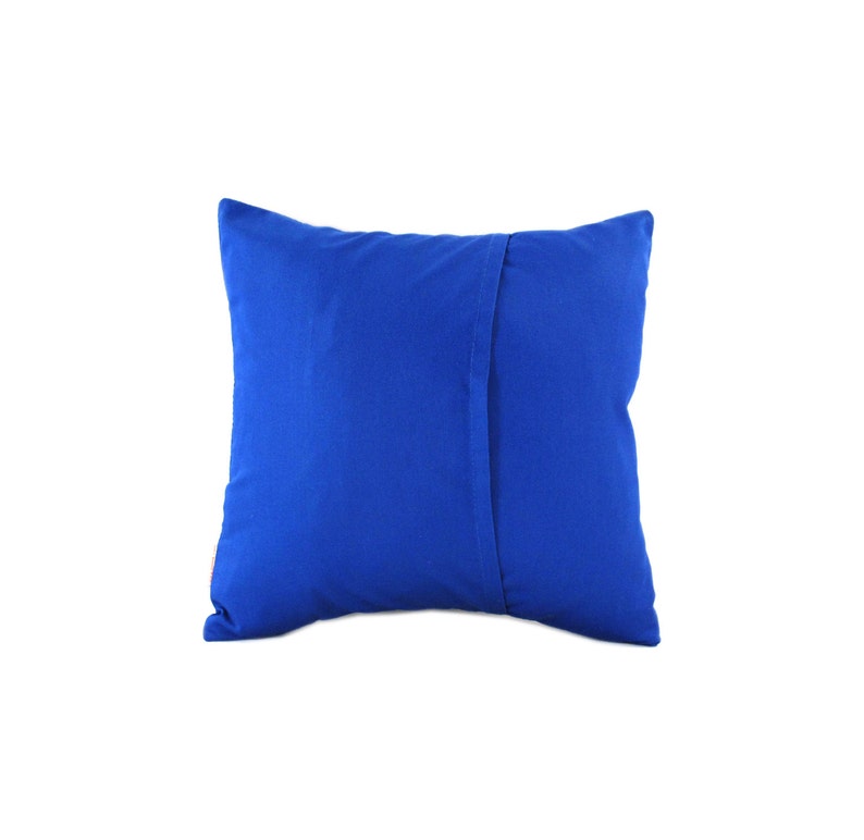 Cobalt Blue Bird on Cherry Blossom Mini 10.5 Inches Square Pillow image 2